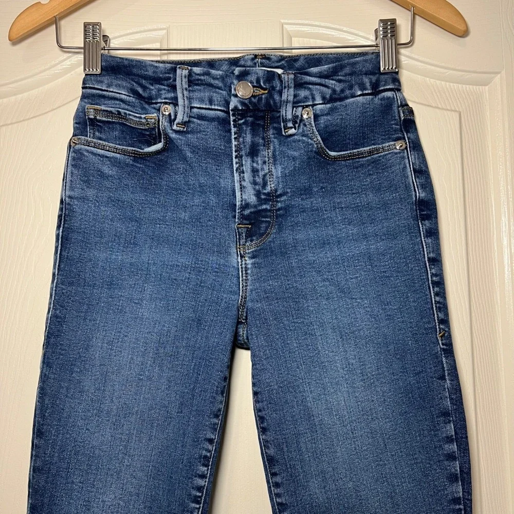 Good American Good Waist Skinny Jeans Blue Dark Wash High Rise‎ Size 0/25